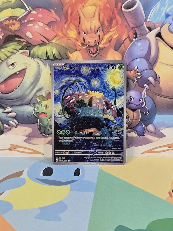 Venusaur With the Starry Night Gold Metal Pokemon Card Van Gogh - Etsy