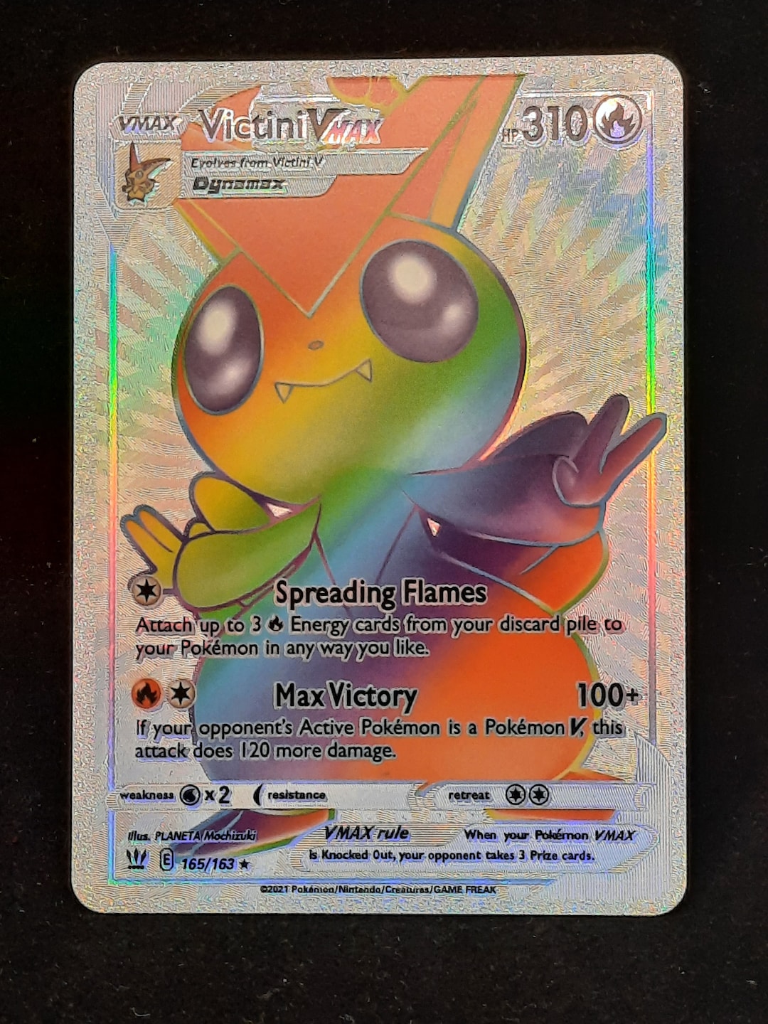 Victini VMAX Rainbow Shiny Holographic UV Printed Plastic Card - Etsy