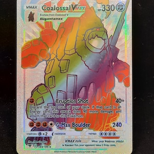 Coalossal VMAX Rainbow Shiny Holographic UV Printed Plastic Card