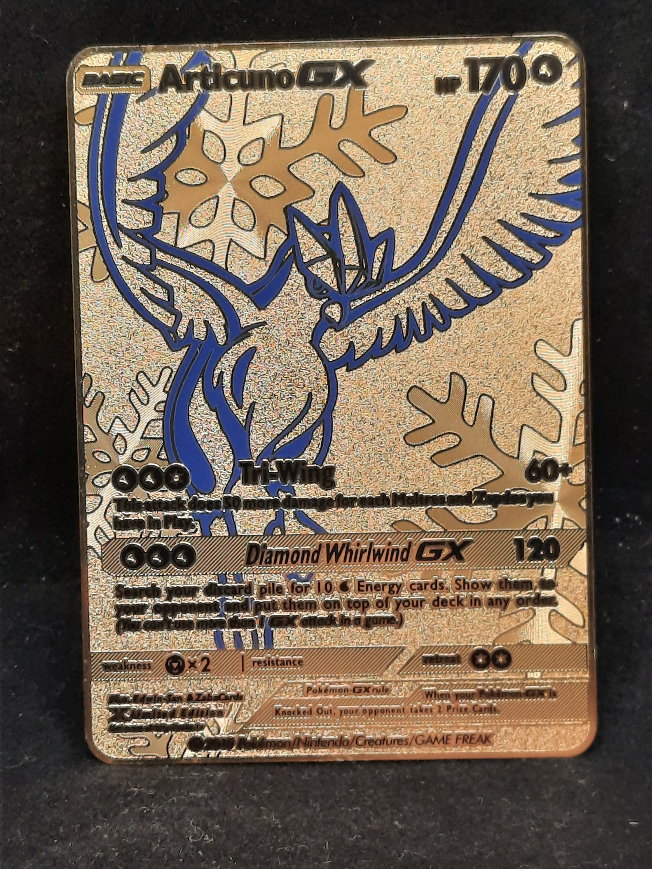 GOLD Articuno GX metal collector's Replica