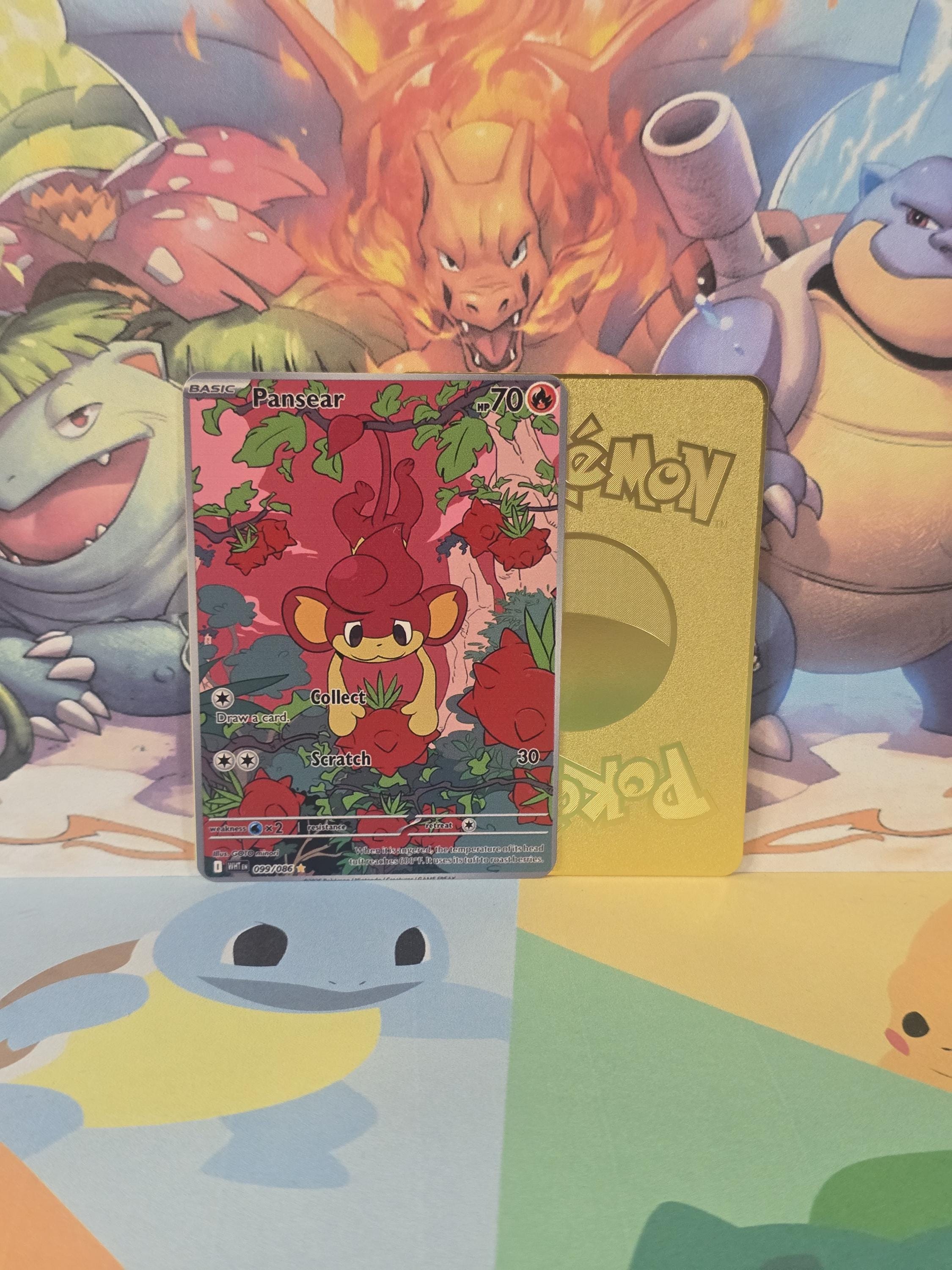 Pansear White Flare IR Full Art Gold Metal Pokemon Card - Etsy