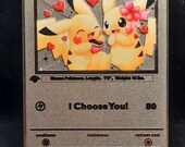 Pikachu I Choose You! #2 Gold Metal Pokemon Valentine's Day Card Romantic -  Etsy