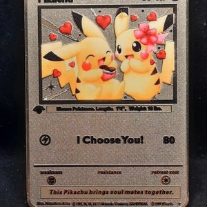 Gold Pikachu Card - Etsy