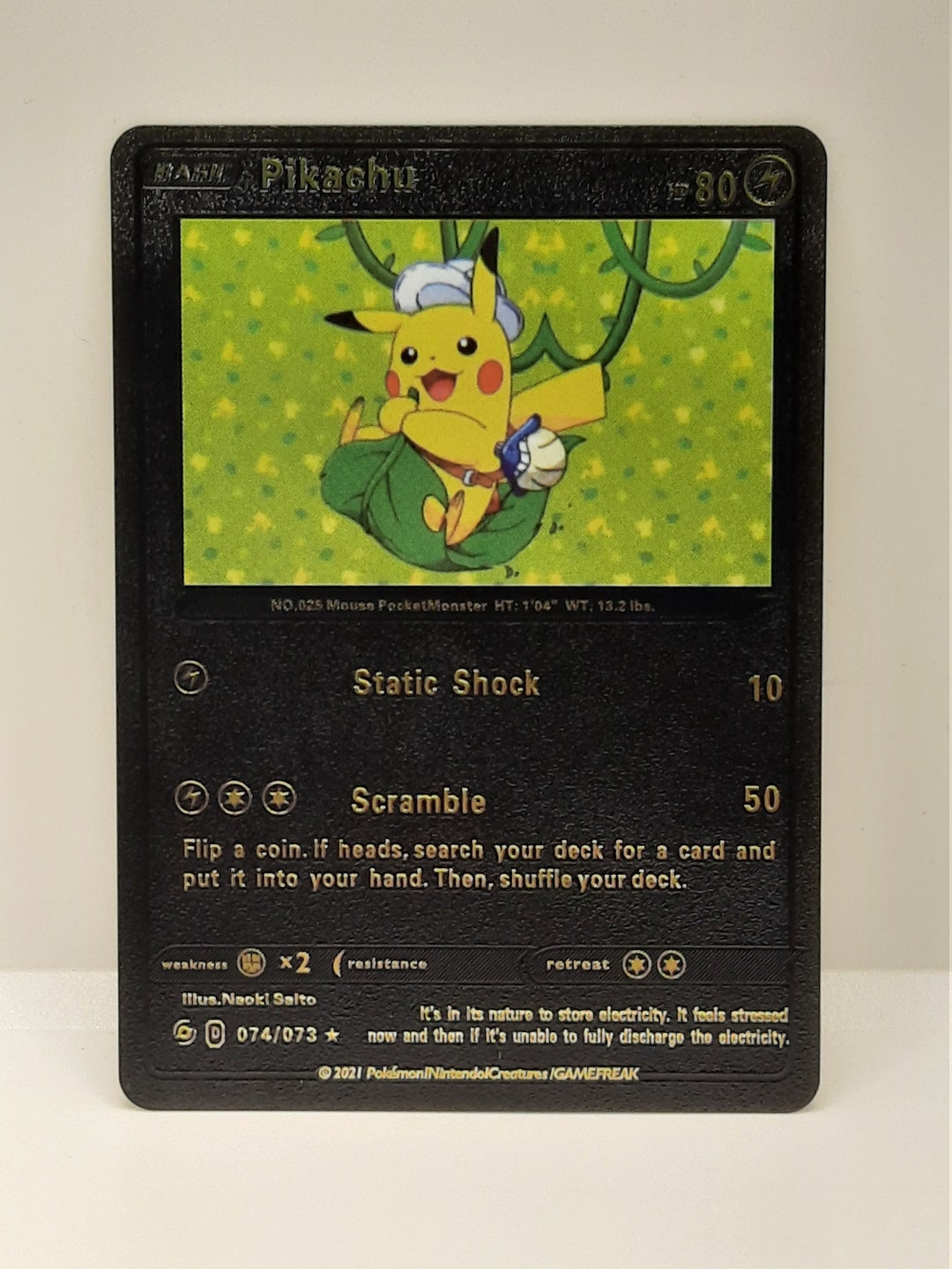 Pikachu Alt Art Plastic Black UV Printed Pokemon Card - Etsy