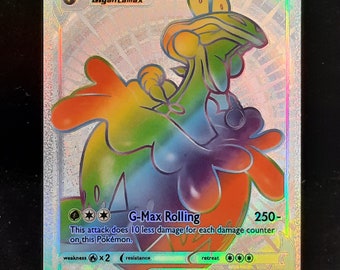 Flapple VMAX Rainbow Shiny Holographic UV Printed Plastic Card - Etsy