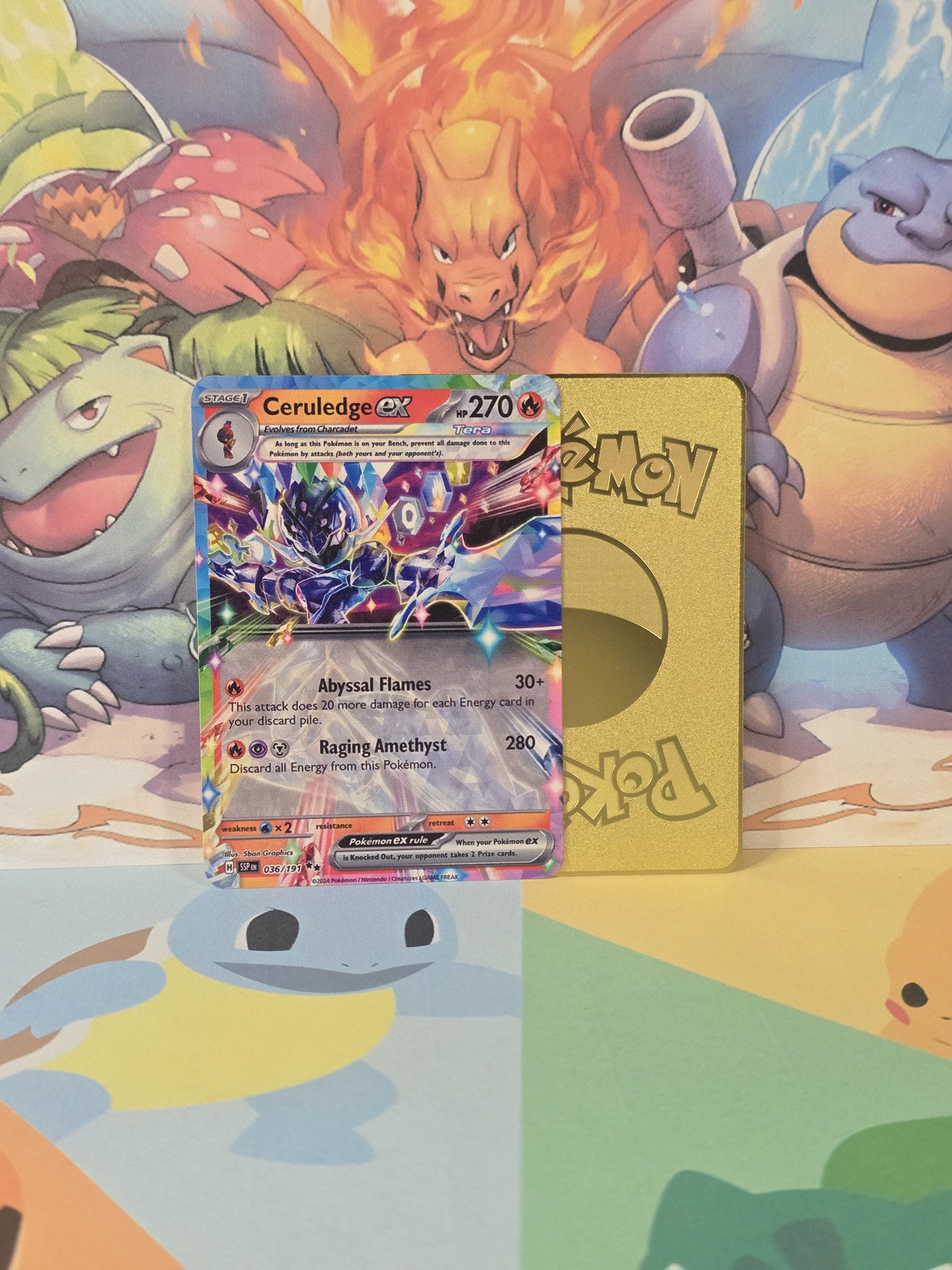 ceruledge pokemon card full art Fan made it comes protected in a tamper Ceruledge Ex Surging Sparks Gold