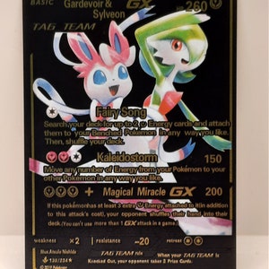 Gardevoir & Sylveon GX Plastic Black UV Printed Pokemon Card - Etsy