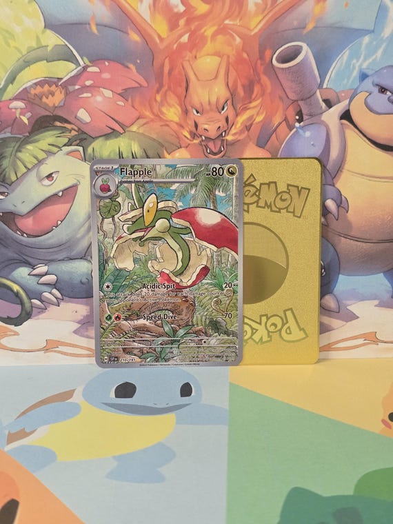 flapple pokemon card Flapple Surging Sparks IR Full Art Gold Metal Pokemon Card