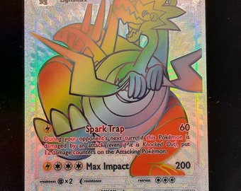 Dracozolt VMAX Rainbow Shiny Holographic UV Printed Plastic Card Dracozolt VMAX Rainbow Shiny Holographic UV Printed Plastic Card
