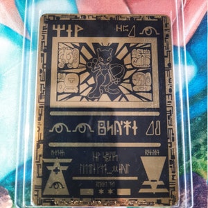 Ancient Mewtwo Black Gold Metal Pokemon Card - Etsy