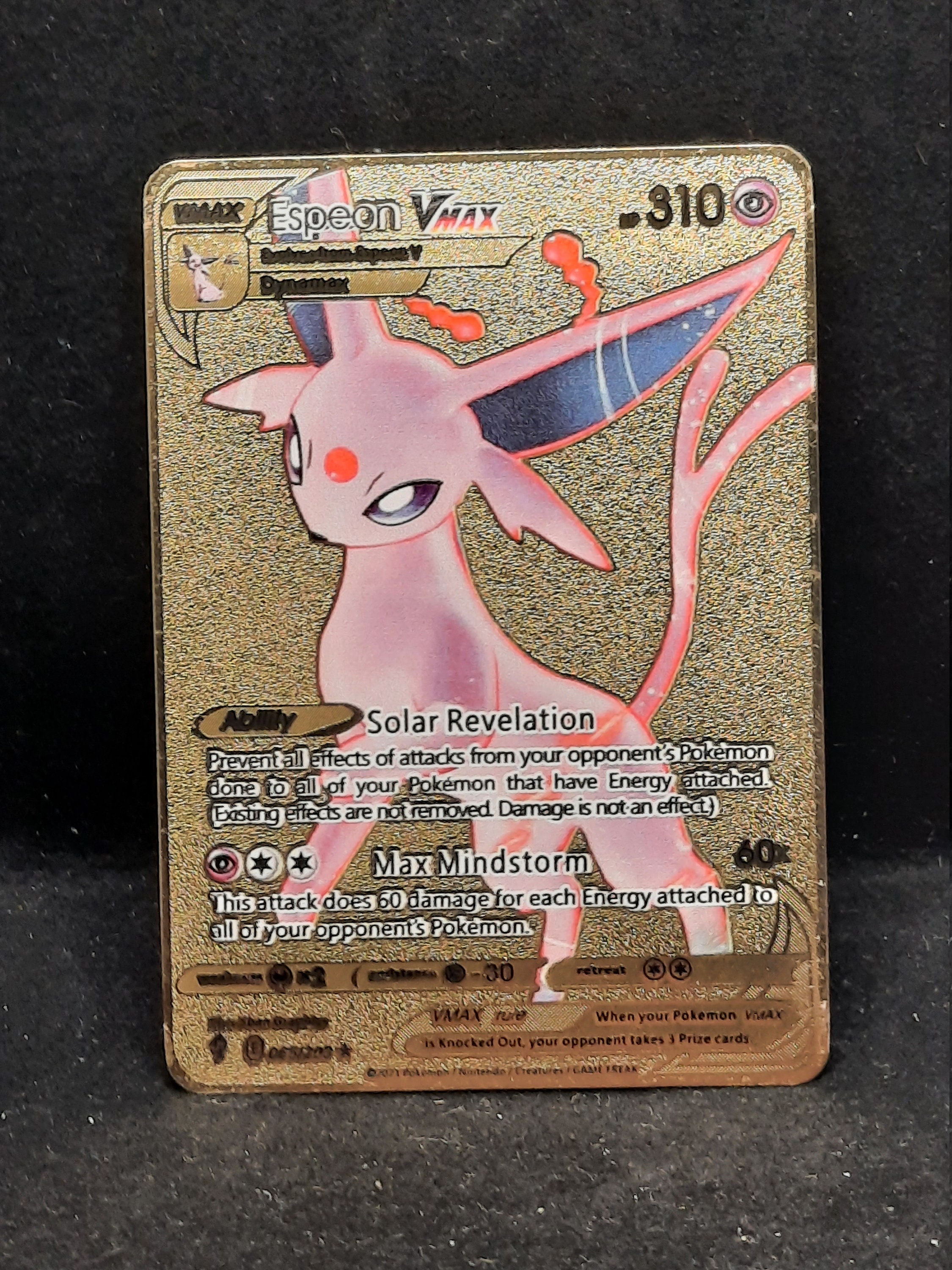 Espeon VMAX Gold Metal Pokemon Card - Etsy Espeon VMAX Gold Metal Pokemon Card - Etsy