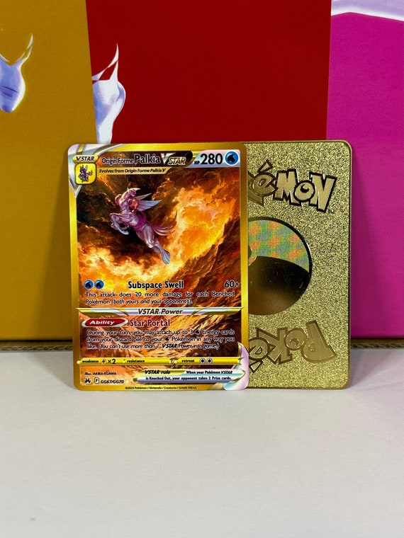 Origin Forme Palkia VStar Galarian Gallery Gold Metal Pokemon Card Origin Forme Palkia VStar Galarian Gallery Gold Metal Pokemon Card
