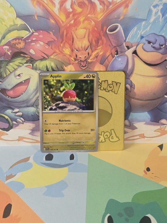 Applin Surging Sparks Gold Metal Pokemon Card - Etsy