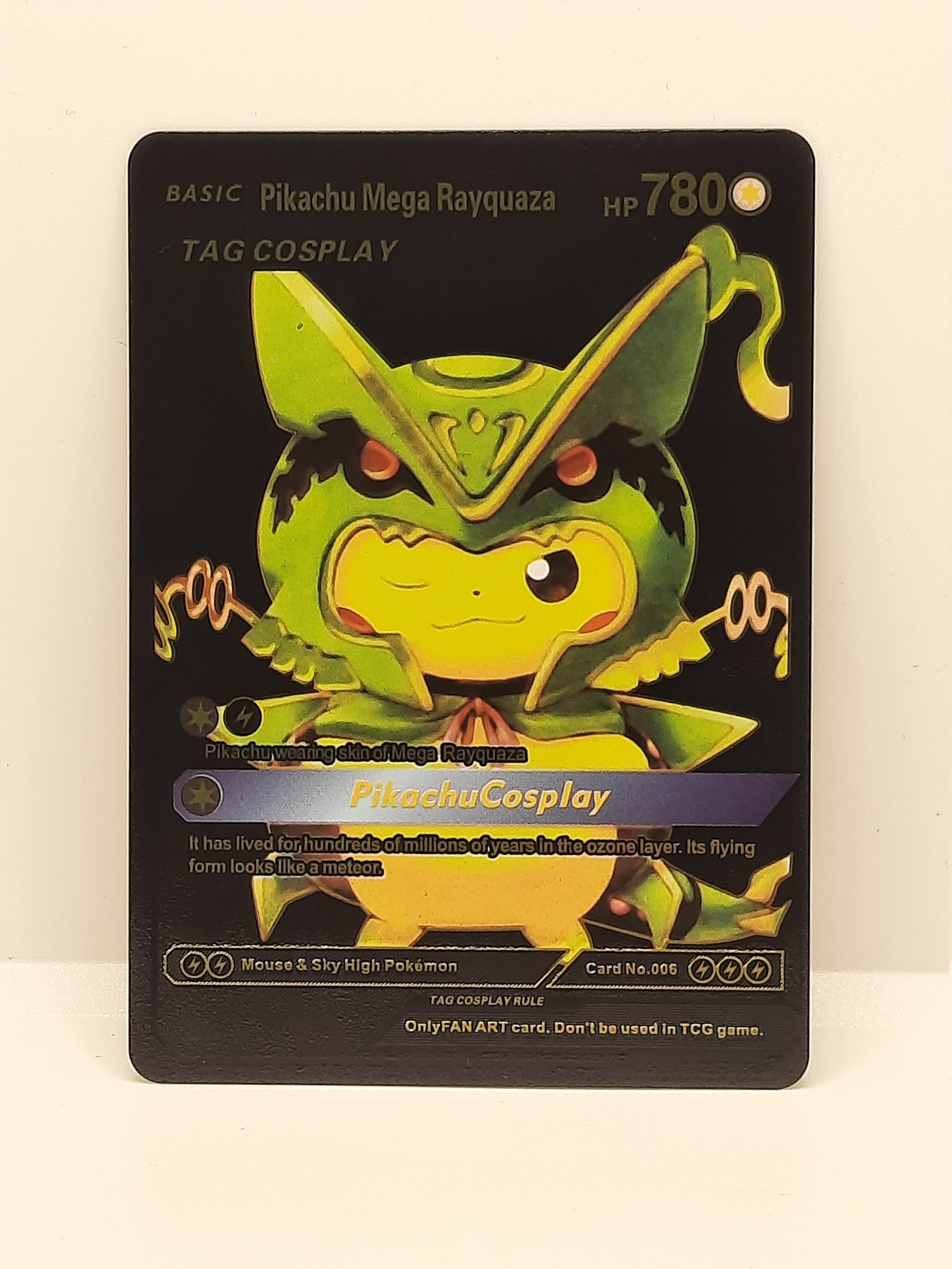 Rayquaza VMAX Rainbow Shiny Holographic UV Printed Plastic Card