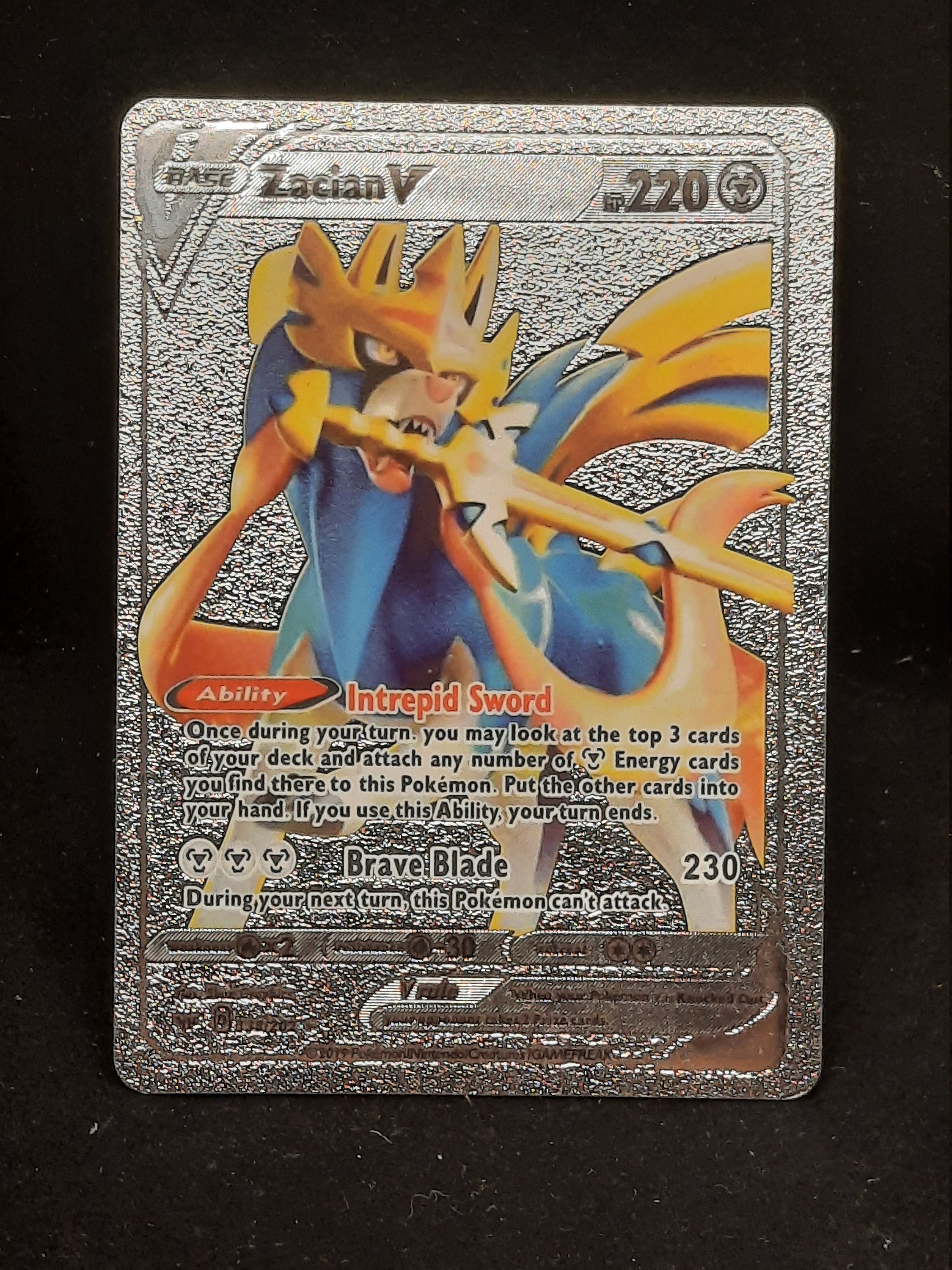 Zamazenta V Plastic Silver UV Printed Pokemon Card -  Singapore