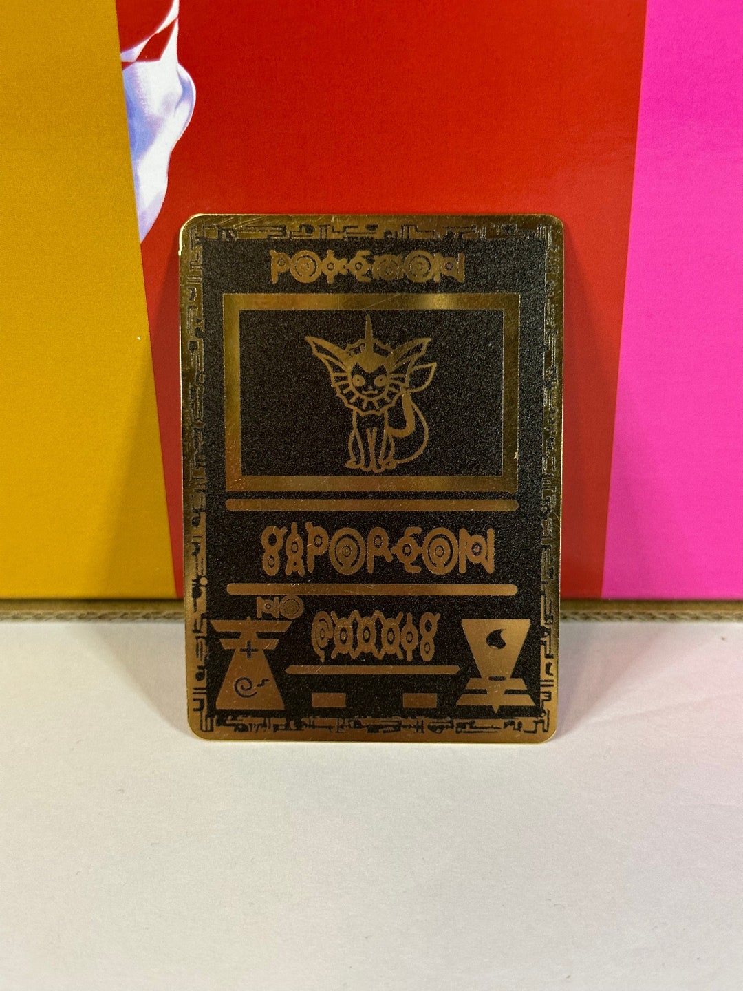Ancient Vaporeon Black Gold Metal Pokemon Card - Etsy