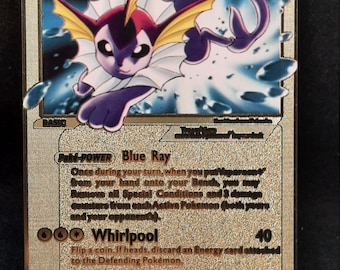 Vaporeon Star Gold Metal Pokemon Card - Etsy