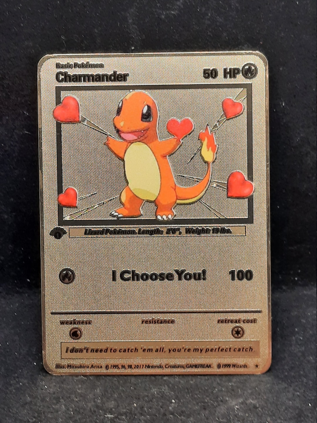 Charmander I Choose You! #2 Gold Metal Pokemon Card