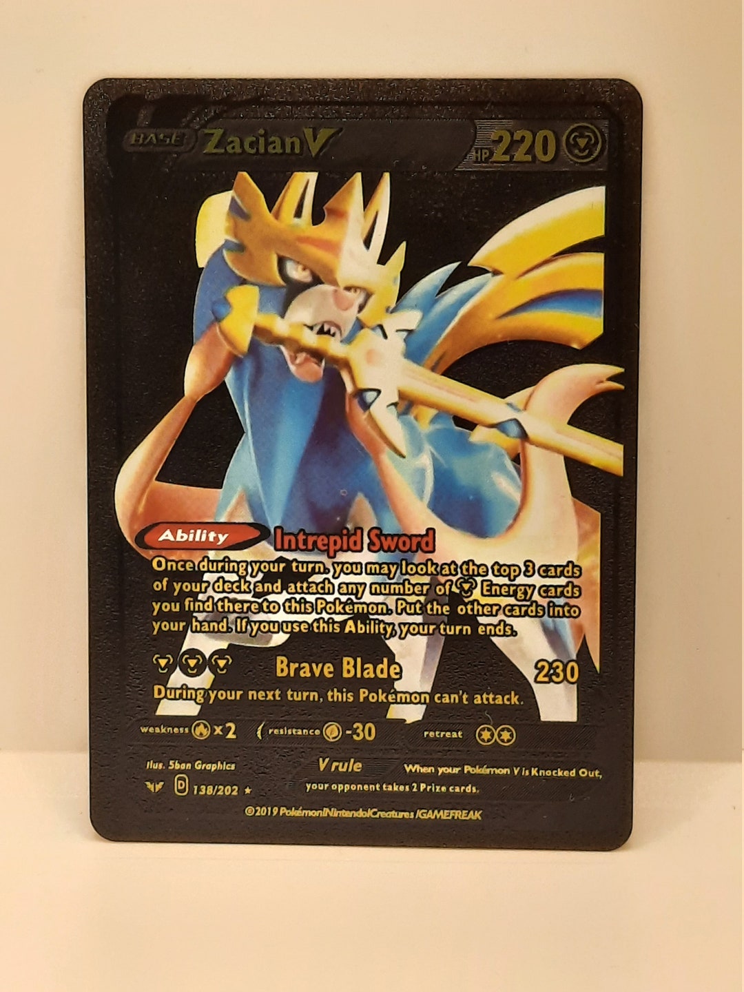 Zamazenta V Plastic Black UV Printed Pokemon Card -  Sweden