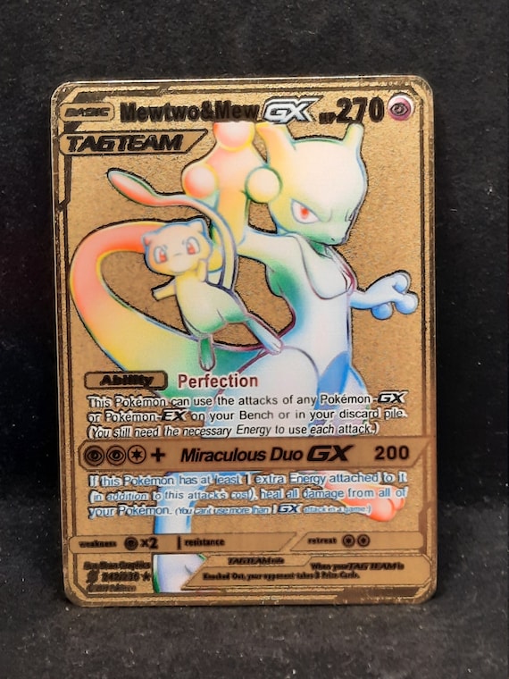 Mew V Gold Metal Pokemon Card