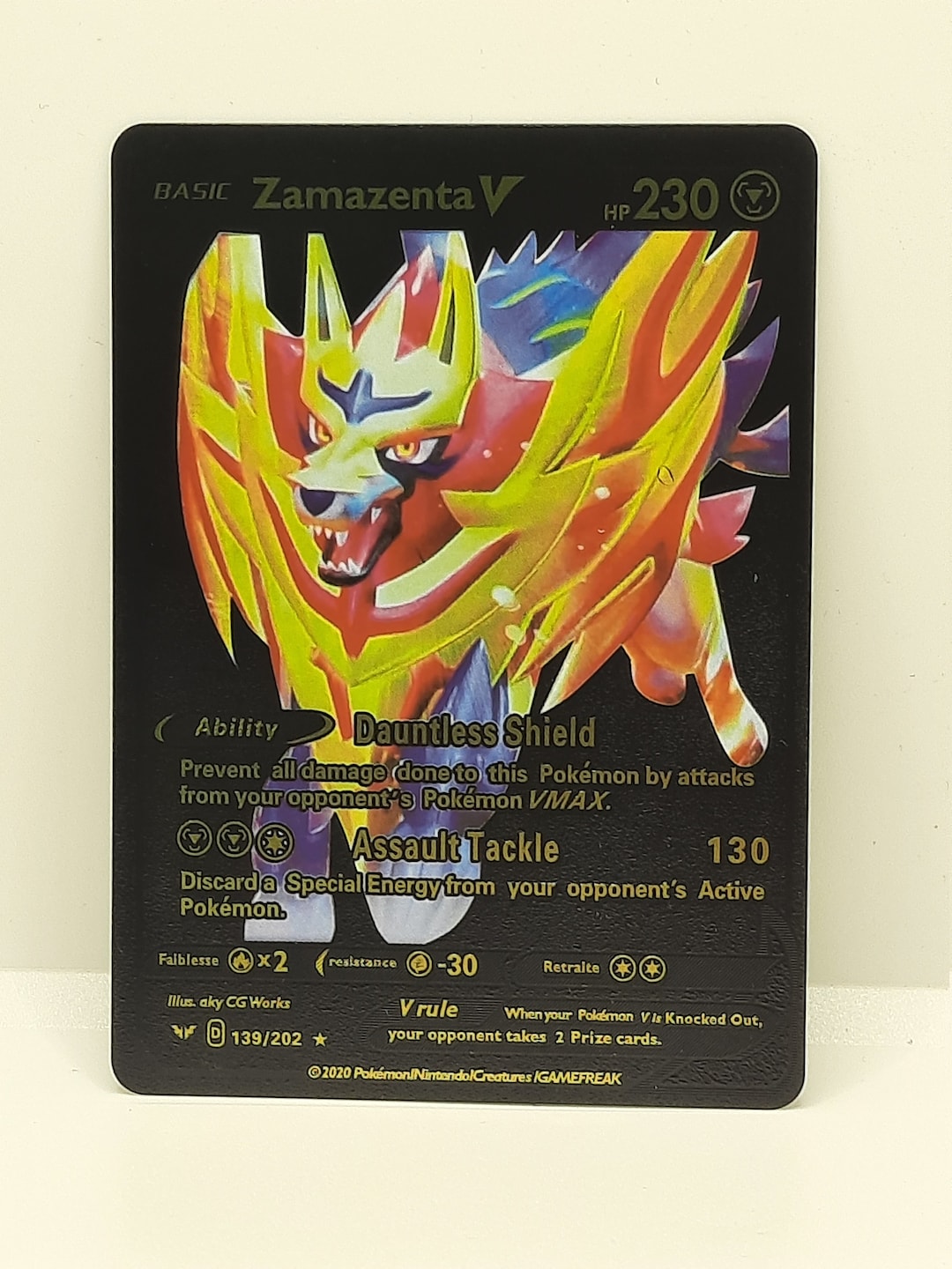 Zamazenta V Plastic Black UV Printed Pokemon Card -  Sweden