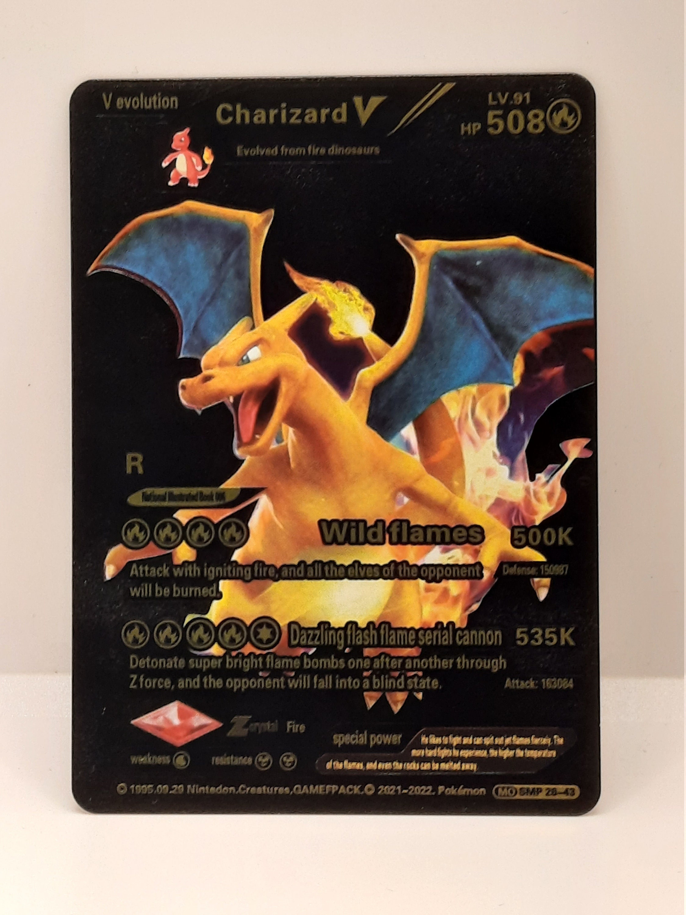 pokemon charizard vmax metal gold card Charizard ex