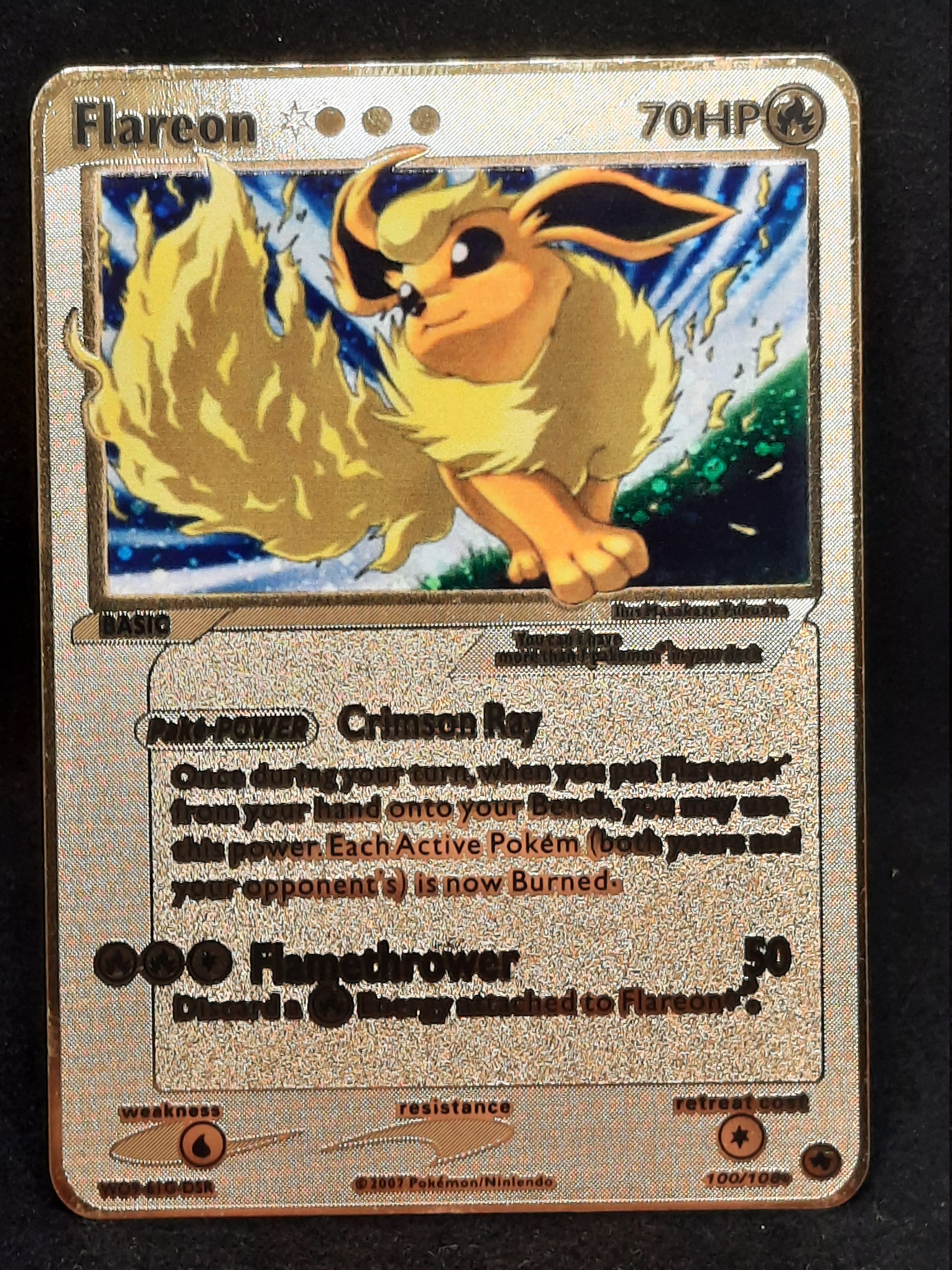 Eevee V Gold Metal Pokemon Card 