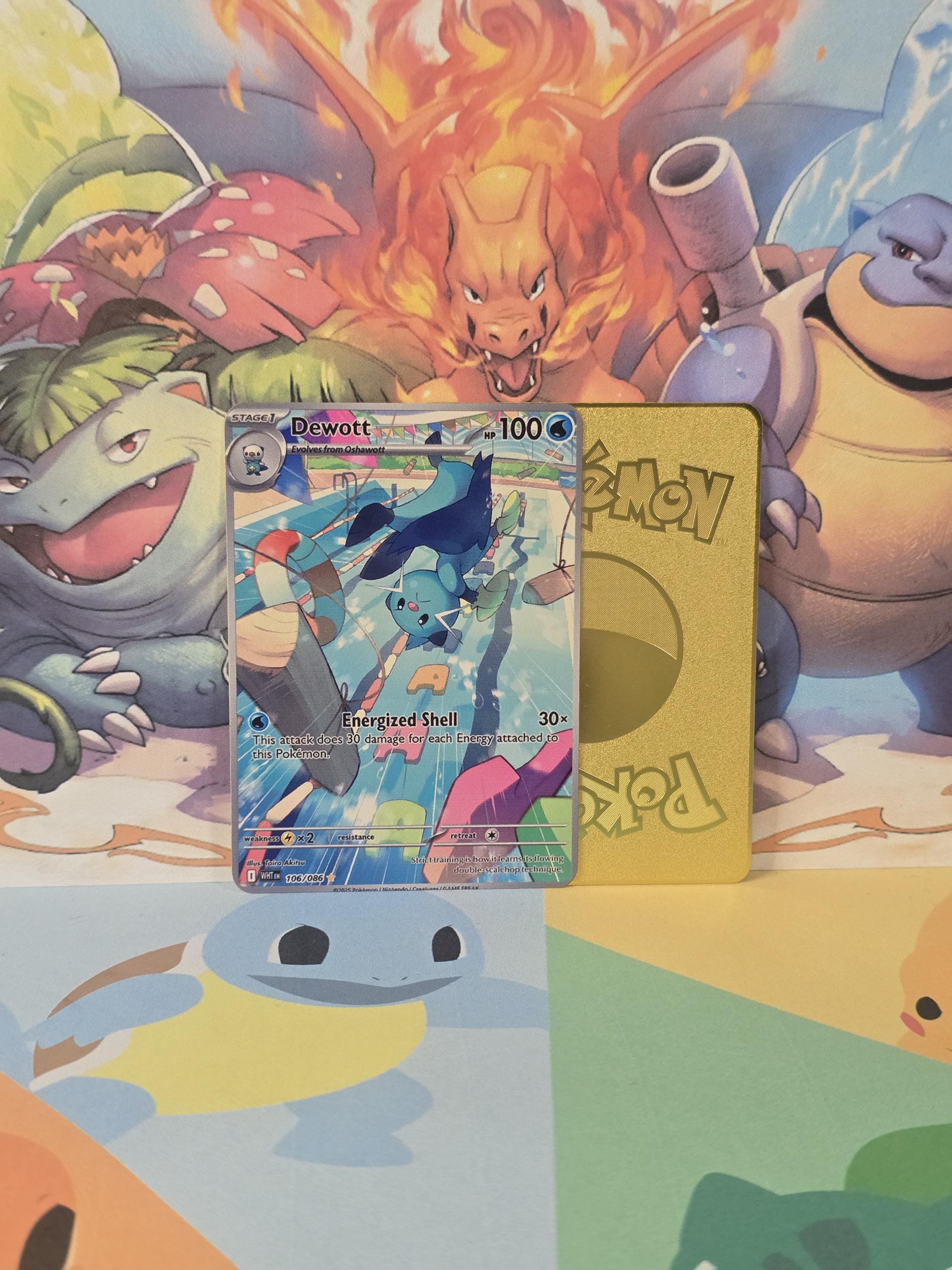 Dewott White Flare IR Full Art Gold Metal Pokemon Card - Etsy
