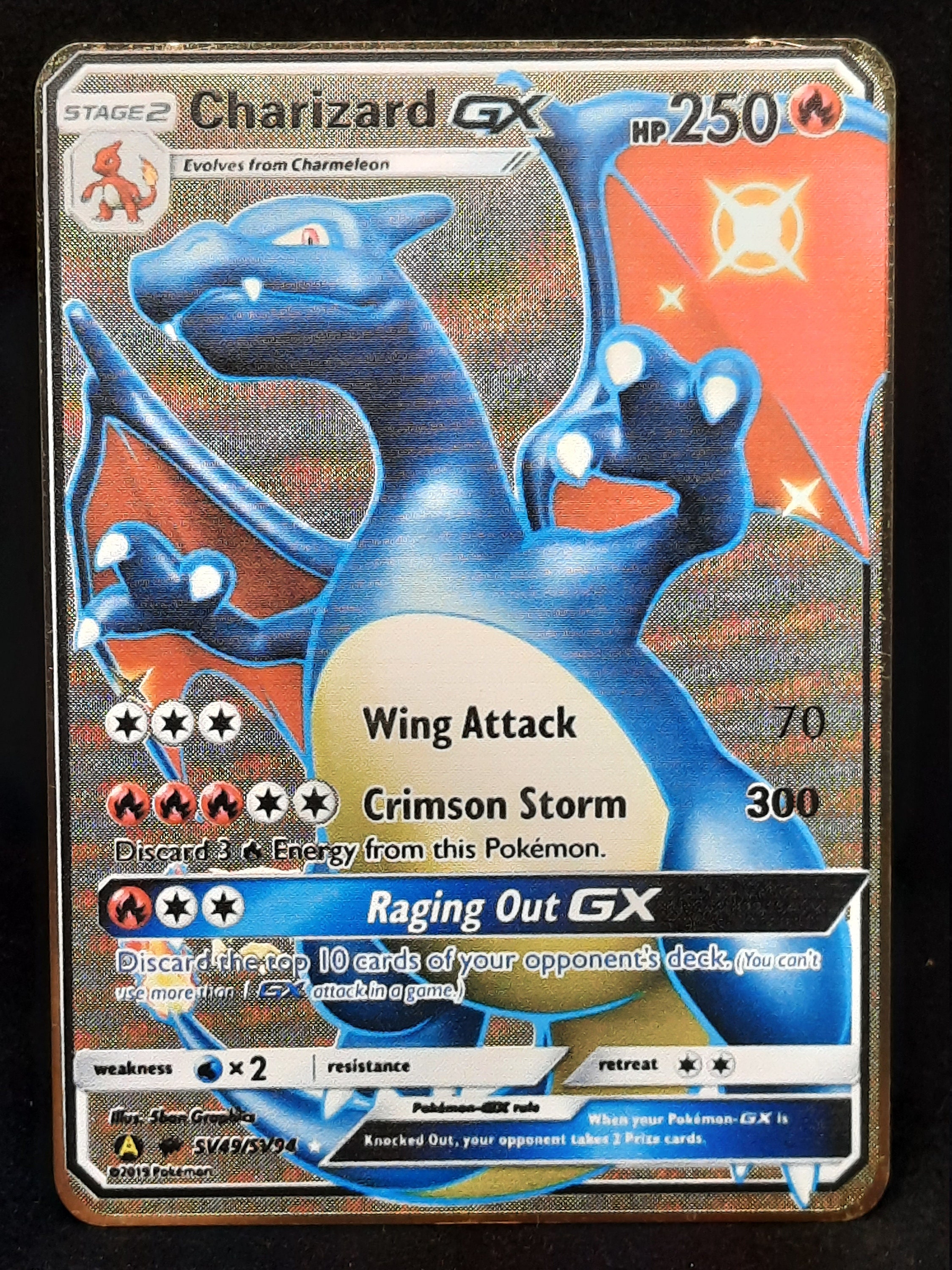 Mewtwo GX Full Art Shiny Gold Metal Card