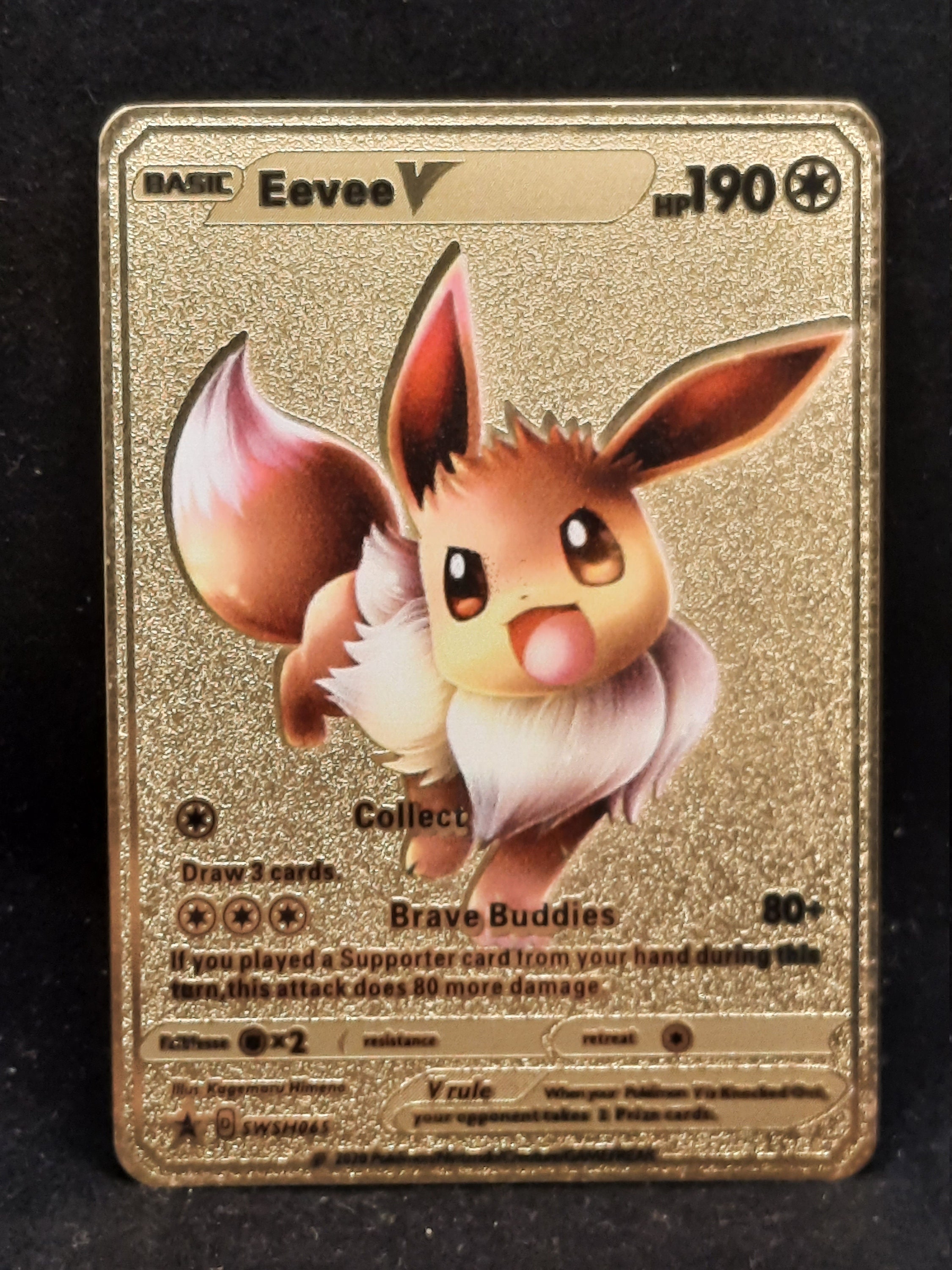 Eevee V Gold Metal Pokemon Card 