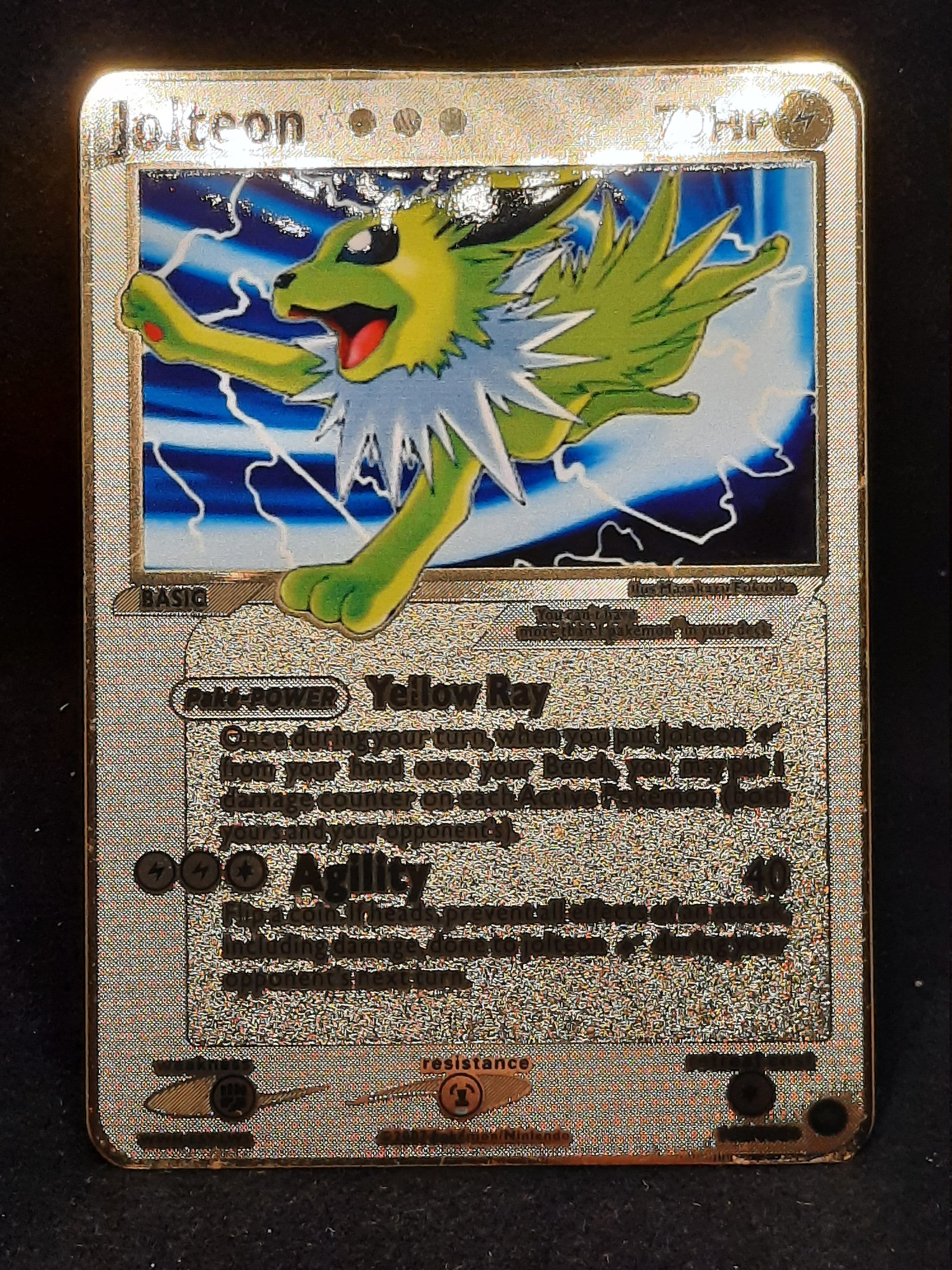 Jolteon Star Gold Metal Pokemon Card - Etsy