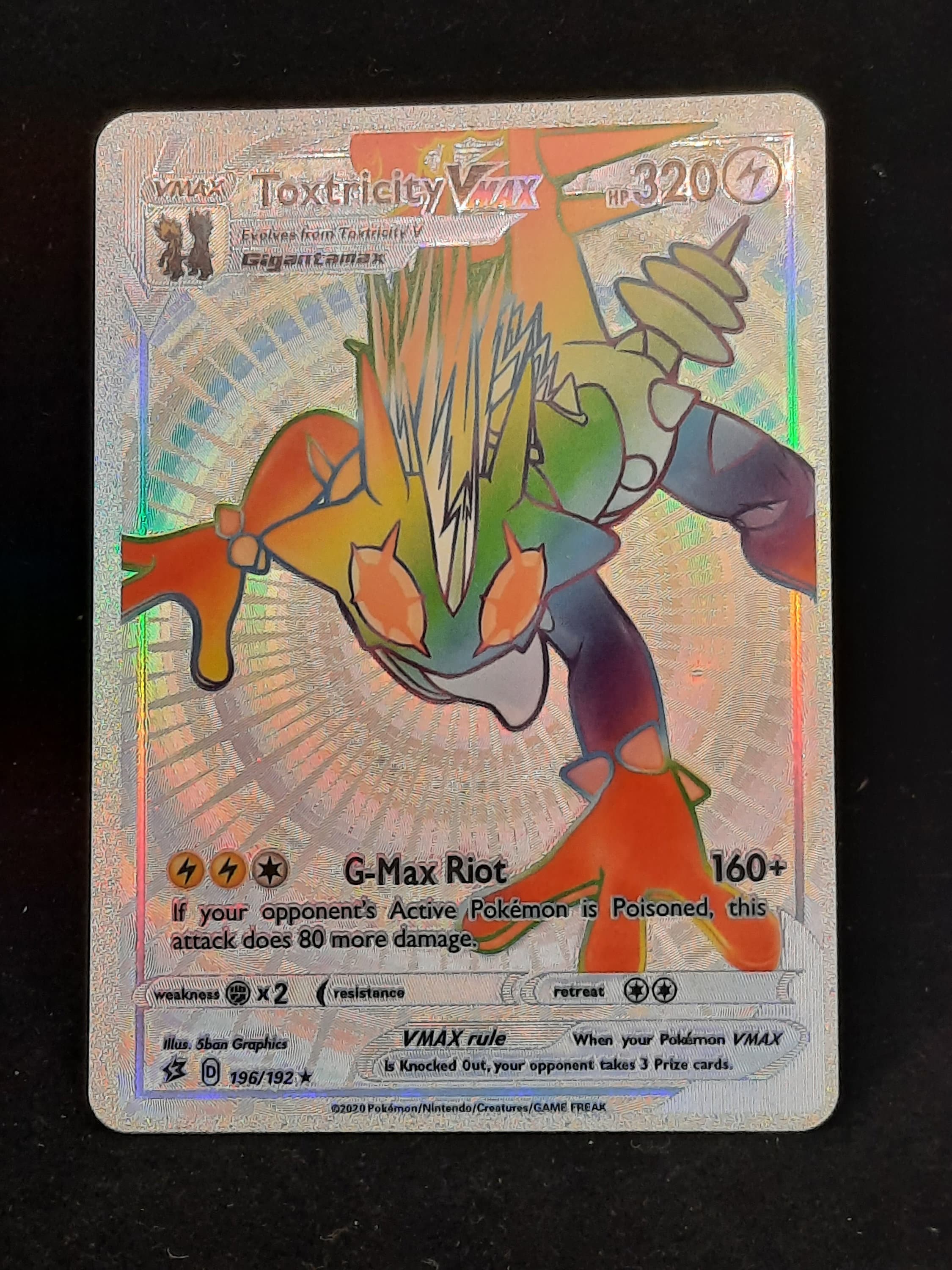 Rayquaza VMAX Rainbow Shiny Holographic UV Printed Plastic Card