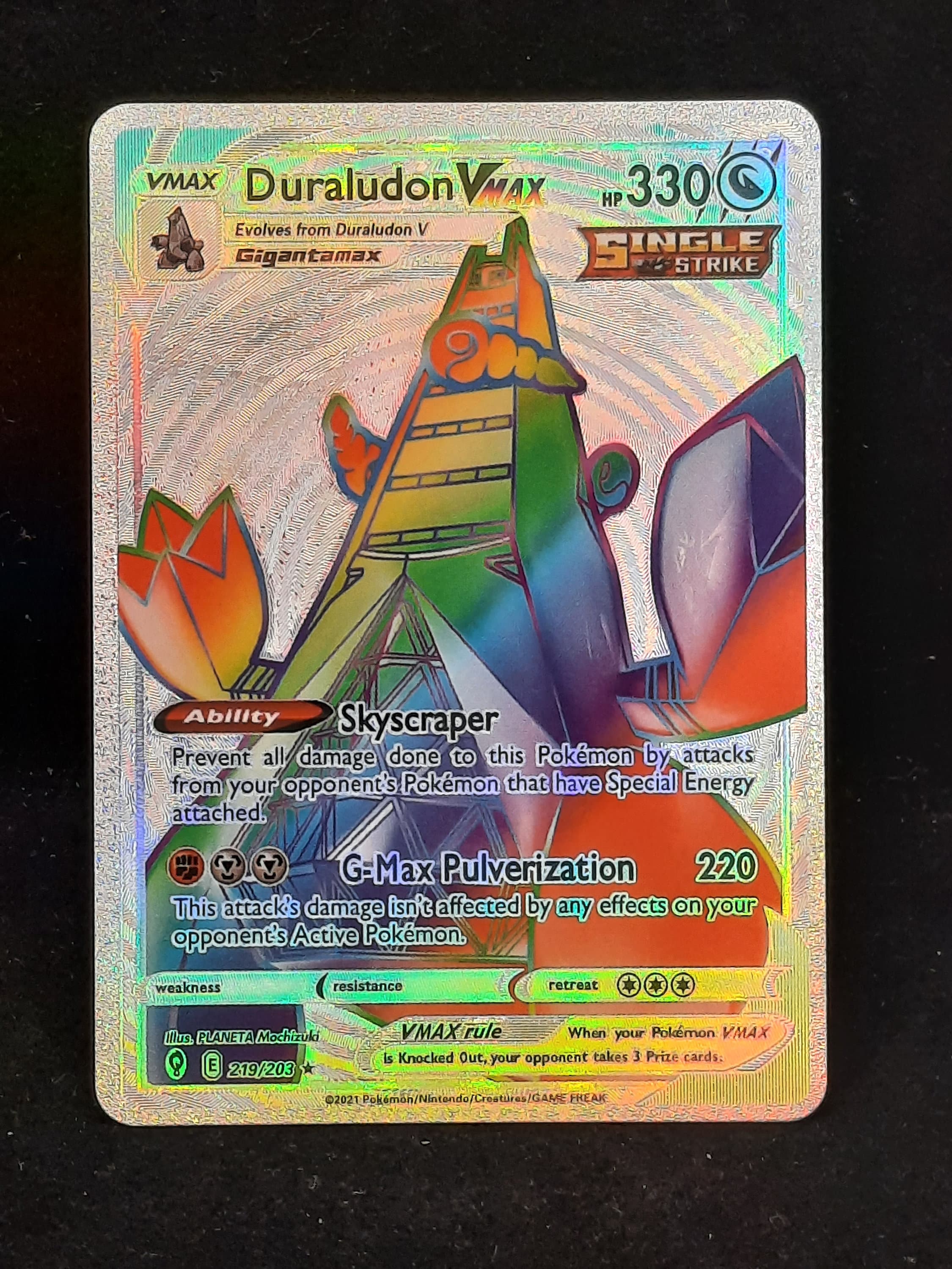 Duraludon VMAX Rainbow Shiny Holographic UV Printed Plastic