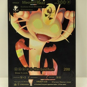 Meowth VMAX Plastic Black UV Printed Pokemon Card - Etsy Meowth VMAX Plastic Black UV Printed Pokemon Card - Etsy