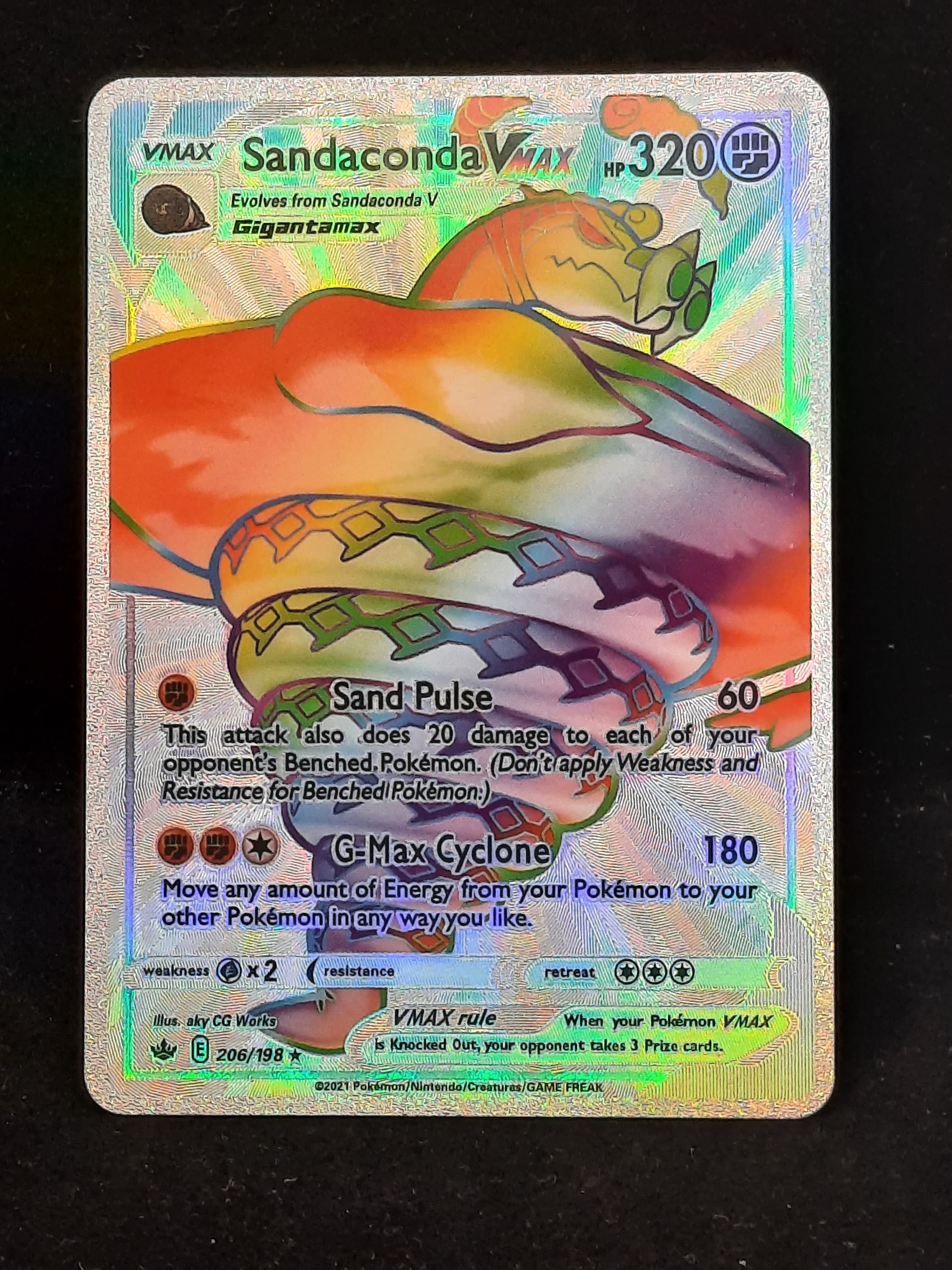 Sandaconda VMAX Rainbow Shiny Holographic UV Printed Plastic Card Sandaconda VMAX Rainbow Shiny Holographic UV Printed Plastic Card