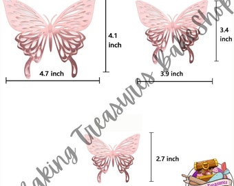 BTBS Rose Gold Removable Butterfly Sticker #2