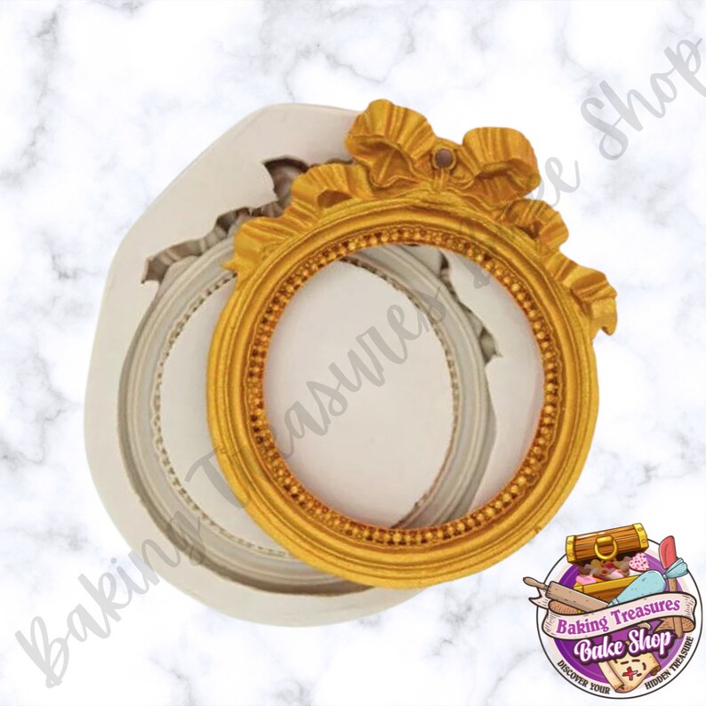 Large Round Frame With Bow Etsy