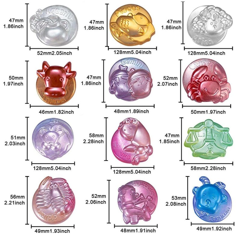 Zodiac Sign Horoscope Silicone Mold 2 Pcs Etsy