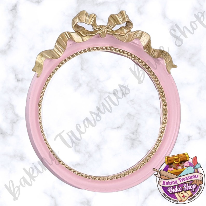 Large Round Frame With Bow Etsy