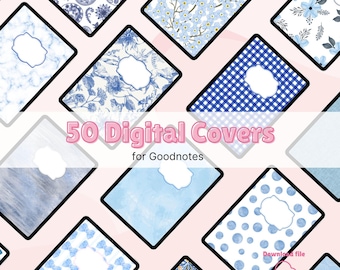 50 Digital Notebook Covers, Goodnotes Cover, Notability Cover, Digital Planner Cover