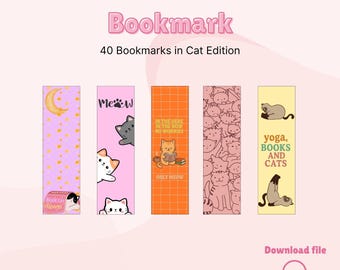 40 Cat Bookmark, Booktok, Bookstagram, Bookishgirl