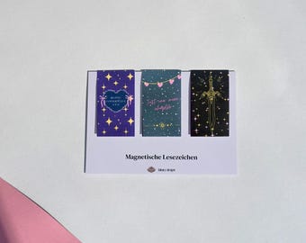 3 Magnetic Bookmarks, Romantasy Design, Books