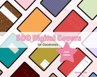 500 Digital Notebook Covers Basic, Goodnotes Cover, Notability Cover, Digital Planner Cover
