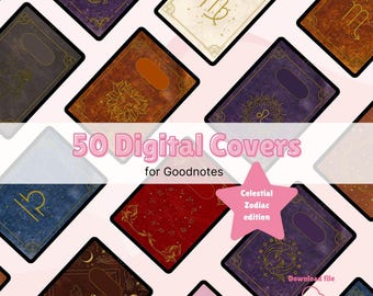 50 Digital Notebook Covers, Goodnotes Cover, Notability Cover, Digital Planner Cover