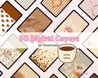 50 Digital Notebook Covers, Goodnotes Cover, Notability Cover, Digital Planner Cover