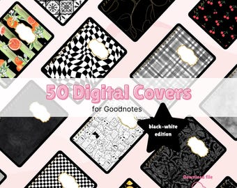 50 Digital Notebook Covers, Goodnotes Cover, Notability Cover, Digital Planner Cover