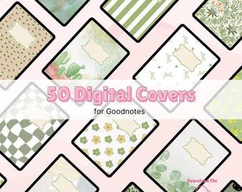 50 Digital Notebook Covers, Goodnotes Cover, Notability Cover, Digital Planner Cover