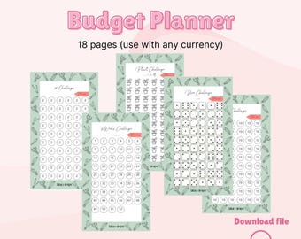 Budget Planner A6 Zipper- Financial Planner- Saving Challenges