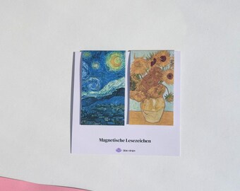 2 Magnetic Bookmarks, Vincent van Gogh, Books, Art