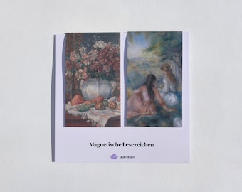 2 Magnetic Bookmarks, Auguste Renoir, Books, Art